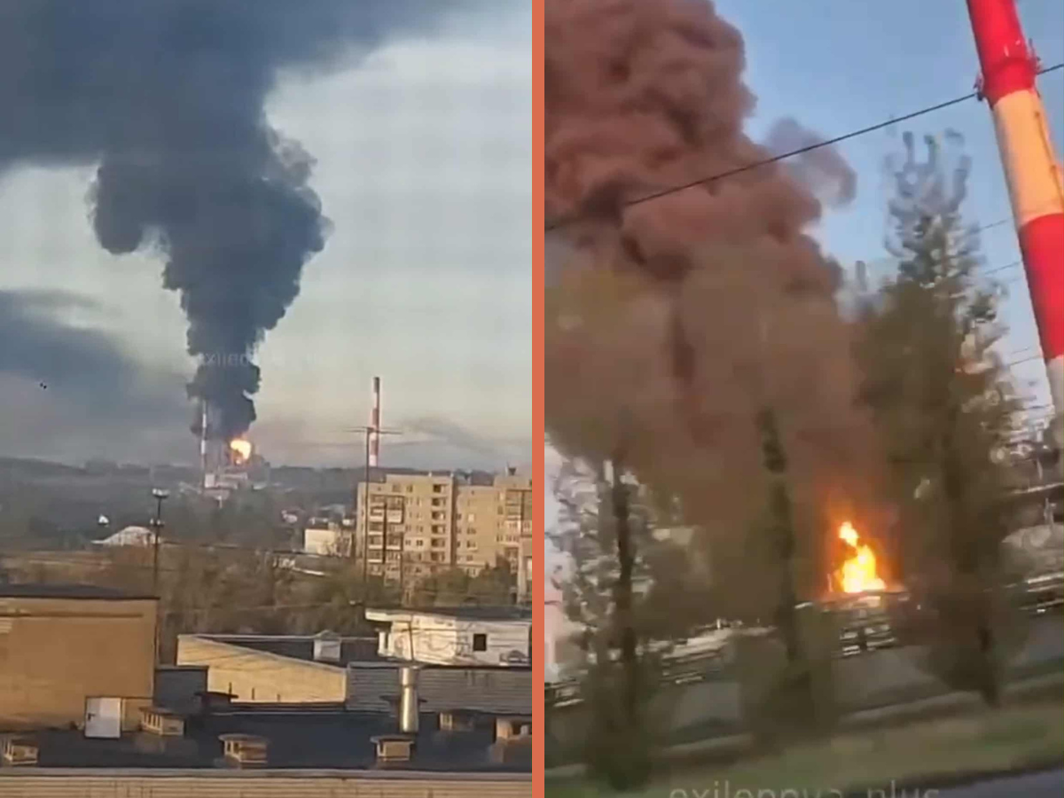 У Росії масштабно горить ще один НПЗ: влада сказала, що атаки дронів не було (відео)